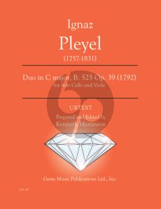 Pleyel Duo in C major B. 525 Op. 39 (1792) Viola - Cello (Prepared and Edited by Kenneth Martinson) (Urtext)