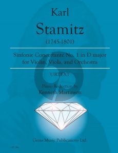 Stamitz Sinfonia Concertante No.1 in D major for Violin, Viola, and Orchestra Edition for Violin, Viola and Piano (Edited by Kenneth Martinson) (Urtext)