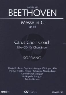 Beethoven Messe C-dur Op.86 SATB soli-SATB-Orch. Sopran Chorstimme CD (lat.) (Carus Choir Coach)