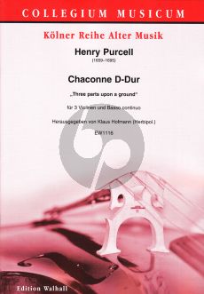 Purcell Chaconne F-Dur Z 731 3 Violinen und Bc (Part./Stimmen) (Klaus Hofmann)