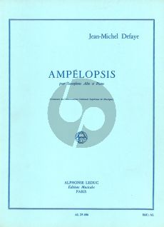 Defaye Ampélopsis pour Saxophone Alto et Piano