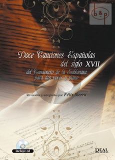 12 Canciones Espanolas del siglo XVII del Cancionara de la Sablonara (2 Voices-Piano)