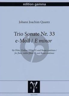 Quantz Trio Sonate No. 33 e-Moll für Flöte, Violine und Basso continuo (Part./Stimmen) (Rudolfr Lück)