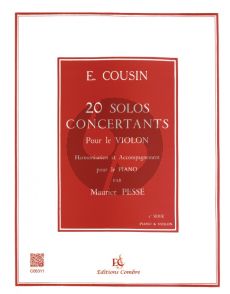 Cousin 20 Solos Concertants Vol.1 - No.1-10 pour Violon et Piano (Accompagnement pour le Piano par Maurice Pesse)