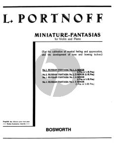 Portnoff Russian Fantasia No.1 A-minor Violin and Piano (1st or 1st- 3rd Position)