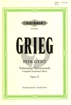 Grieg Peer Gynt Op.23 Vollstandige Buhnenmusik Studienpartitur