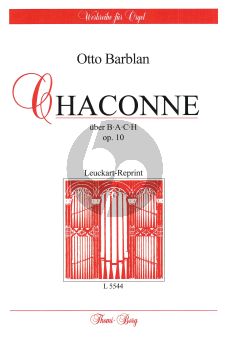 Barblan Chaconne uber BACH Op. 10 Orgel