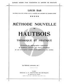 Bas Méthode Nouvelle de Hautbois Théorique & Pratique