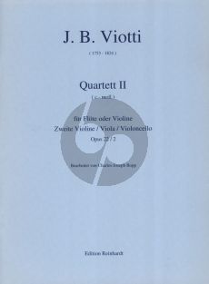 Viotti Quartett c-moll Op. 22 No. 2 Flöte-Violine-Viola und Violoncello (Part./Stimmen) (Charles-Joseph Bopp)