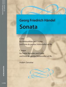 Handel Sonate C-dur für Altblockflöte und Gitarre (Part./Stimmen) (Hubert Zanoskar)