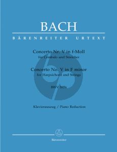 Bach Concerto No.5 f-minor BWV 1056 (Harpsichord- Strings) (piano red.) (edited by Werner Breig) (Barenreiter-Urtext)