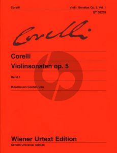 Corelli 12 Sonaten Op.5 Vol.1 No.1-6 for Violin and Bc (Moosbauer/Goebel/Jira) (Wiener Urtext)