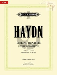 4 Quartets Op.42 -Op.77 and Op.103 Hob.III:43 , 81 - 83 (Score/Parts)