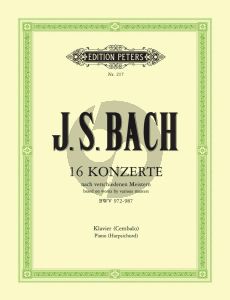 Bach 16 Konzerte nach verschiedenen Meistern BWV 972 - 987 Cembalo (Czerny - Griepenkerl - Roitzsch)