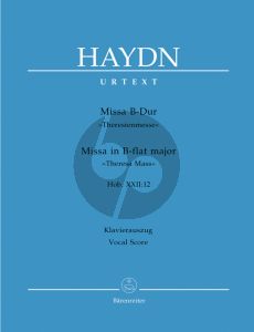 Haydn Missa B-dur (Theresienmesse) Hob.XXII:13 for Soli, Choirand Orchestra Vocal Score (Edited by Gunter Thomas) (Barenreiter-Urtext)