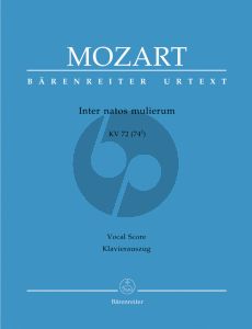 Mozart Inter natos mulierum KV 72 (74f) (SATB- 3 Tromb.- 2 Vi.-Bc) (Vocal Score) (Barenreiter)