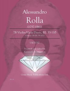 Rolla 78 Duets Volume 18 BI. 99 - 102 Violin - Viola (Prepared and Edited by Kenneth Martinson) (Urtext)