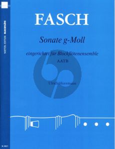 Fasch Sonate g-moll 4 Blockflöten (AATB) (Part./Stimmen) (arr. Ulrich Herrmann)