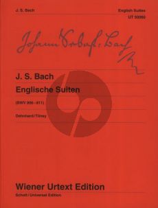 Bach Englische Suiten BWV 806 - 811 fur Klavier (Herausgeber Walther Dehnhard - Fingersätze und Vorschläge zur Interpretation von Colin Tilney) (Wiener Urtext)