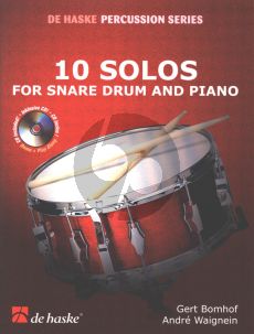 10 Solos for Snaredrum and Piano Accomp. (Bk-Cd) (Play-Along/Demo CD) (interm.level)