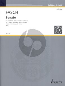 Fasch Sonate d moll 2 Violinen, Viola und Bc (Herausgegeben von Hugo Ruf) (Partitur und Stimmen)