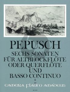 Pepusch 6 Sonaten Vol.2 (No.4-6) Altblockflöte[Flöte]-Bc (Willi Hess)