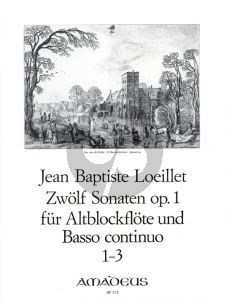 Loeillet 12 Sonaten Op.1 Vol.1 (No.1-3) fur Altblockflote und Bc. (Continuo Willy Hess)