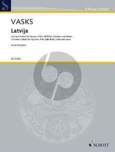 Vasks Latvija for Soprano, Flute (Alto Flute), Bells and Piano (Score/Parts) (1987)