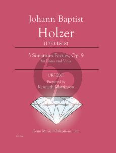 Holzer 3 Sonatines Faciles, Op. 9 for Piano - Viola (Prepared and Edited by Kenneth Martinson) (Urtext)