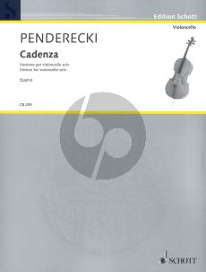 Penderecki Cadenza for Cello Solo (Ed­i­ted by Jakob Spahn)