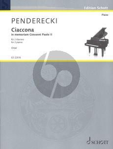 Penderecki Ciaccona - In memoriam Giovanni Paolo II arr. für 2 Klaviere Spielpartitur (nach der Originalfassung für Streichorchester) (aus Polnisches Requiem)