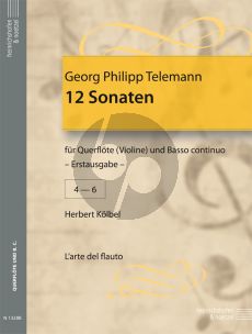 Telemann 12 Sonaten Vol.2 No.4-6 fur Flote [oder Violine] und Bc (Herausgeber Herbert Kolbel) (Erstausgabe)