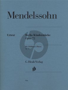 Mendelssohn 6 Kinderstucke Op.72 Piano solo (edited by Christa Jost) (Henle-Urtext)