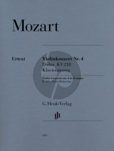 Mozart Konzert Nr.4 KV 218 D-dur Violine-Klavier (Henle-Urtext) (mit Kadenzen von Guntner)