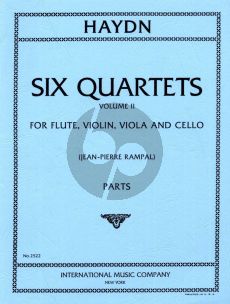 Haydn 6 Quartets Vol.2 for Flute, Violin, Viola and Violoncello (Parts) (edited by Jean-Pierre Rampal)