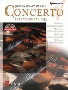 Bach Concerto D-Minor BWV 1043 (Bk-Cd) (Position 1-4) (Double Concerto for One or Two Violinists) (grade 4-5)