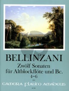 Bellinzani 12 Sonatas Op.3 Vol.2 No.4 - 6 for Treble Recorder [Flute/Violin] and Bc (edited by Winfried Michel)