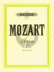 Mozart 12 Duos KV Anh.152 (Op.70) Vol.3 (No.9 - 12) fur 2 Violinen (Stimmen) (Herausgeber Andreas Schulz)