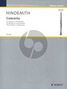 Hindemith Concerto (1947) for Clarinet in A and Piano (Piano Reduction)