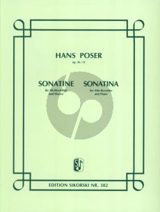 Poser Sonatina Op.36 No.2 fur Altblockflote und Klavier