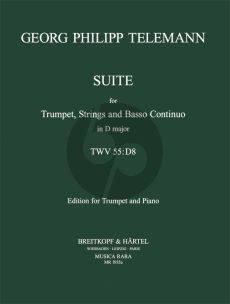 Telemann Suite No. 1 D-major TWV 55:D8 Trumpet-Strings-Bc (Score/Parts) (edited by Robert Paul Block)