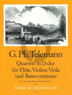 Telemann Quartett D-dur TWV 43:D4 Flöte (Oboe, Violine)-Violine-Viola und Bc.