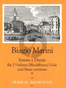 Marini Sonate e Danze Op.22 Vol.2 fur 2 Violinen [Blockfloten]-Viola-Bc (Continuo Martin Nitz) (Partitur/Stimmen)