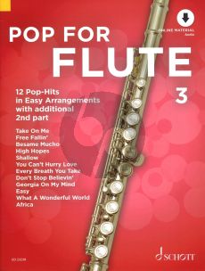 Pop For Flute (12 Pop-Hits in Easy Arrangements) Vol.3 (1 - 2 Flutes) (Bk-Online Download) (edited by Uwe Bye)