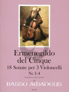 del Cinque 18 Sonate Band 1 No. 1 - 4 3 Violoncellos (Part./Stimmen) (Erik Harms)