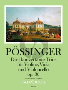 Possinger Drei grosse konzertante Trios Op. 36 Violine-Viola und Violoncello (Part./Stimmen) (Yvonne Morgan)