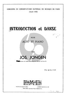 Jongen Introduction & Danse Opus 102 Viola-Piano