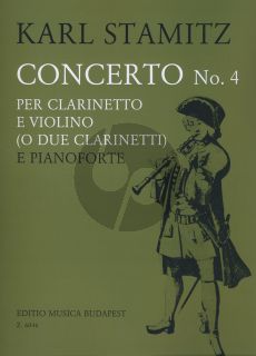 Stamitz Concerto No.4 Clarinet and Violin (or 2 Clarinets) with Piano (edited by György Balassa)