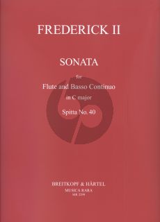 Grosse Sonata C-Major Spitta No.40 Flute-Bc (edited by Mary Oleskiewicz) (cont. David Schulenberg)