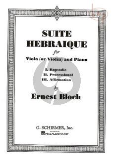 Suite Hebraique Viola or Violin and Piano